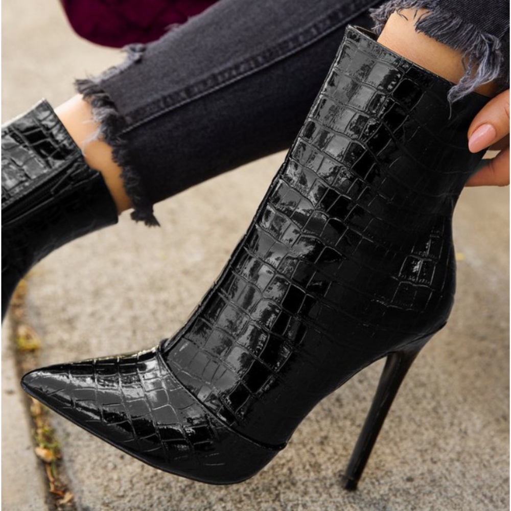 Black Croc booties